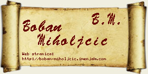 Boban Miholjčić vizit kartica